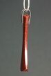 Gorgeous, Red Dinosaur Bone (Gembone) Axe Pendant #84741-5